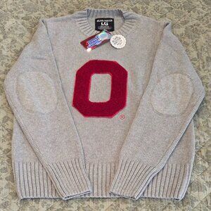 NWT The Ohio State University Gray Crewneck Sweater with Scarlet Block O